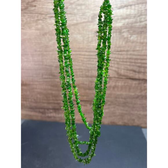 Chrome diopside 4 strand necklace with stainless steel chain - Picture 4 of 11